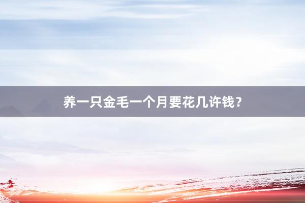 养一只金毛一个月要花几许钱？
